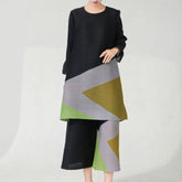 Modern Pleat Geometric Trouser Set